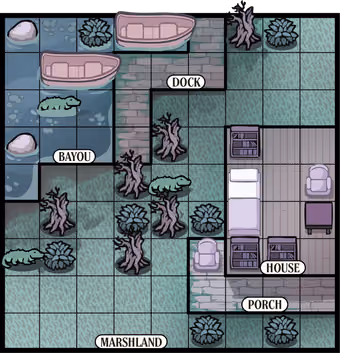 The Bayou (Louisiana), puzzle grid from Murdoku: Around the World